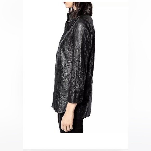 Zadig & Voltaire Leather Crinkled Shirt - Picture 2 of 8